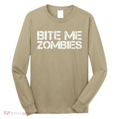 Funny Halloween, Cute Halloween, Bite Me Zombies Long Sleeve Shirt