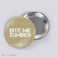 Funny Halloween, Cute Halloween, Bite Me Zombies Button thumb 0
