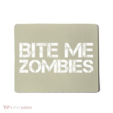 Funny Halloween, Cute Halloween, Bite Me Zombies Mousepad