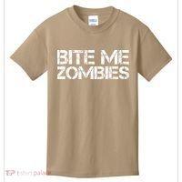 Funny Halloween, Cute Halloween, Bite Me Zombies Kids T-Shirt thumb 0