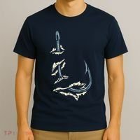 Fish Hook Cool Fishing Fisher Fisherman Angler Dad T-Shirt thumb 3