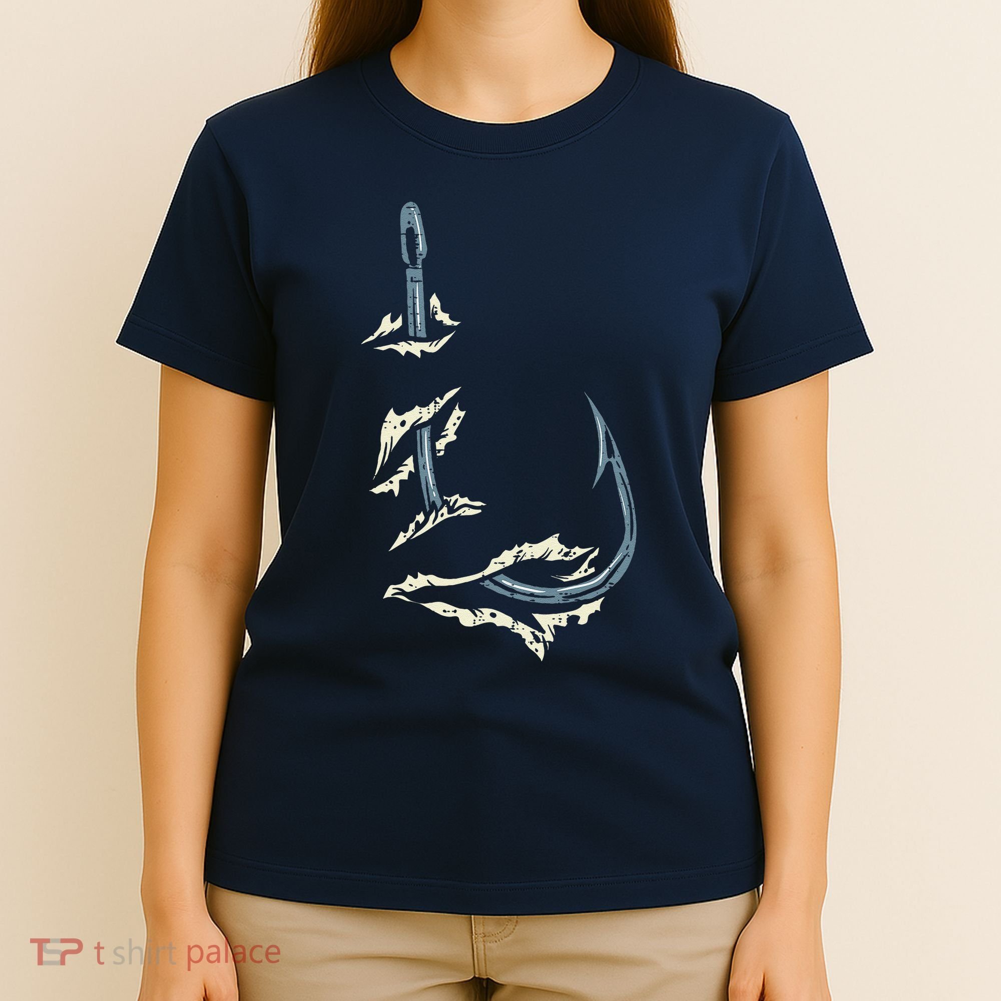 Fish Hook Cool Fishing Fisher Fisherman Angler Dad T-Shirt