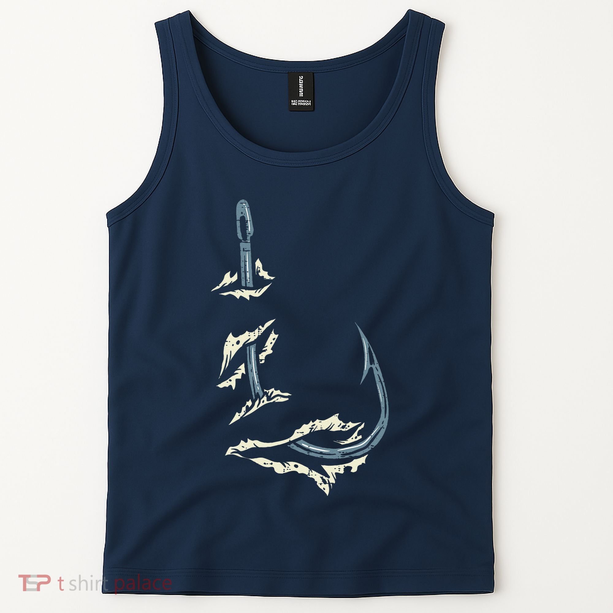 Fish Hook Cool Fishing Fisher Fisherman Angler Dad Tank Top