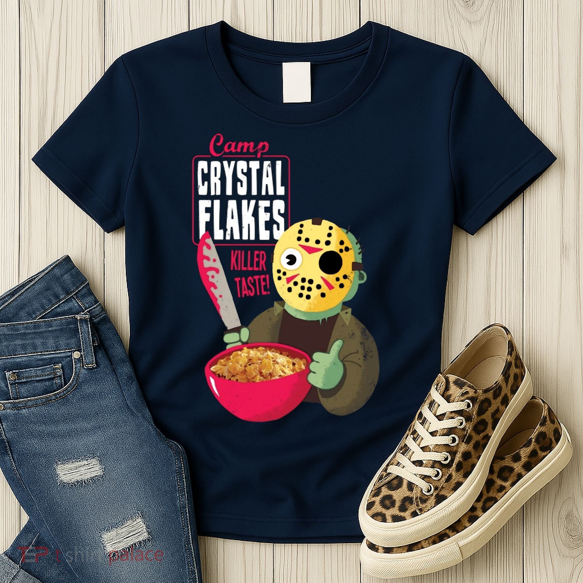 Funny Halloween Camp Crystal Flakes Women's T-Shirt