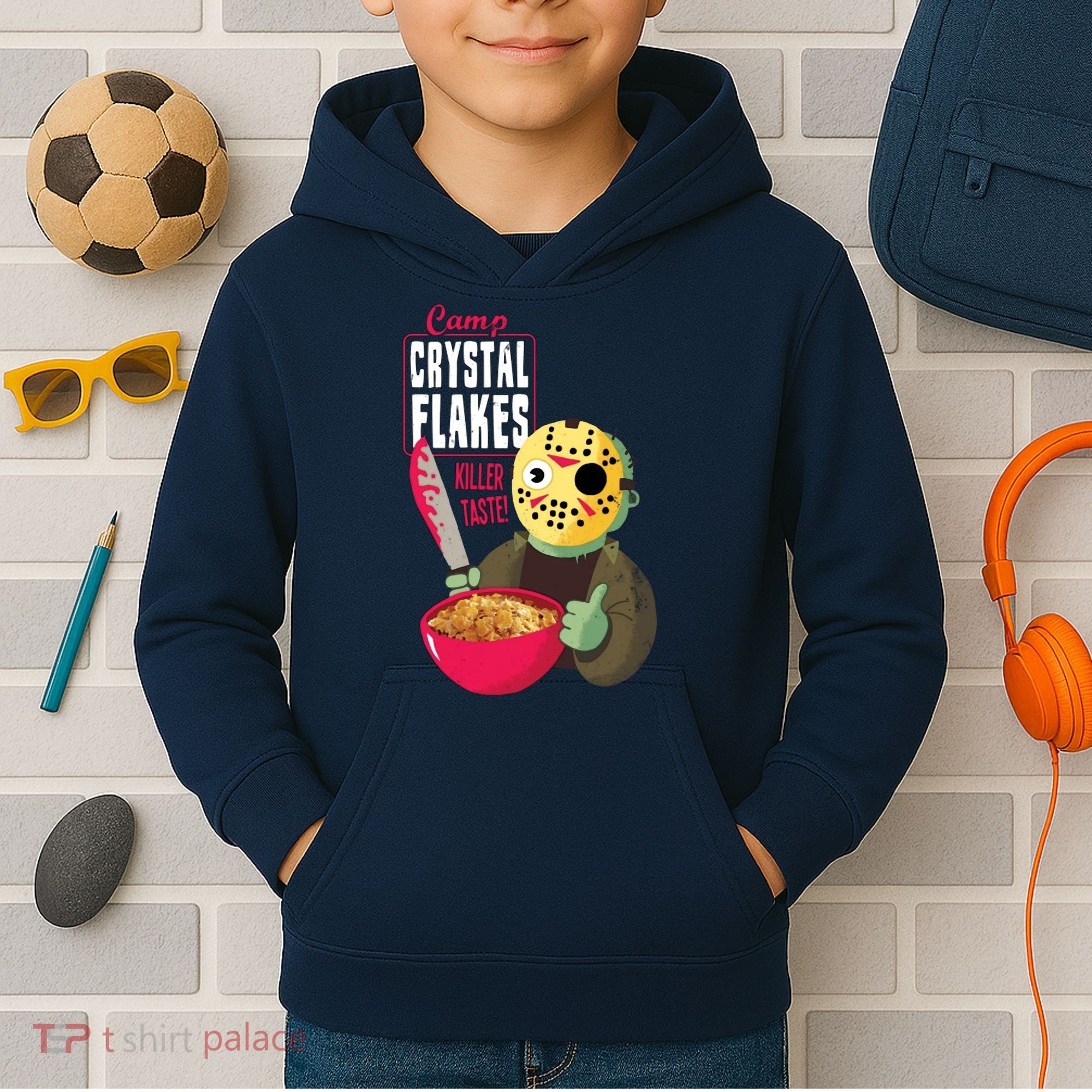 Funny Halloween Camp Crystal Flakes Kids Hoodie