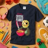 Funny Halloween Camp Crystal Flakes Kids T-Shirt thumb 3