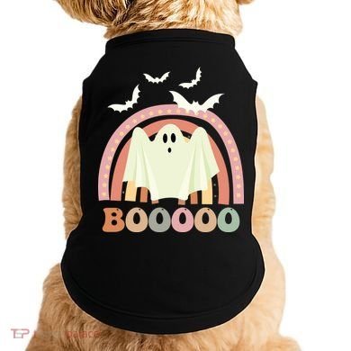 Funny Halloween Cute Ghost Retro Rainbow Spooky Doggie Tank