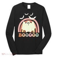 Funny Halloween Cute Ghost Retro Rainbow Spooky Long Sleeve Shirt thumb 0