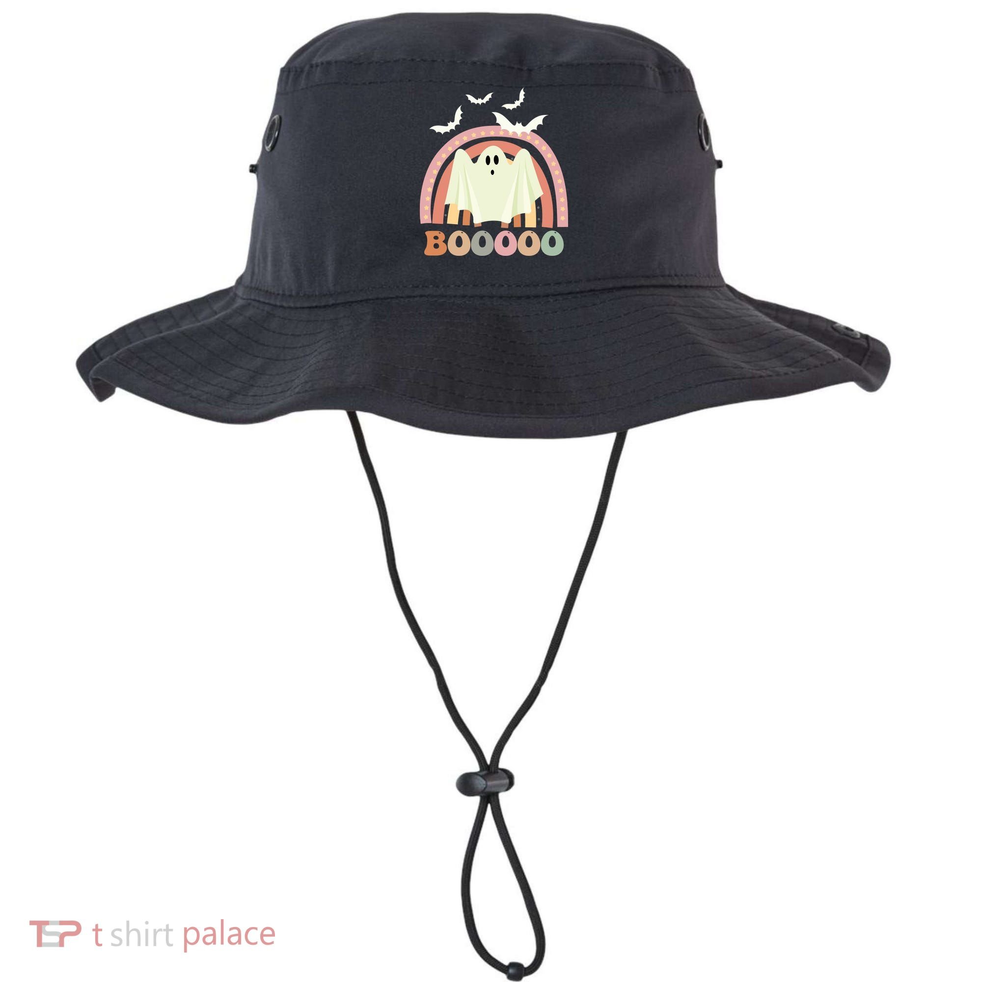 Funny Halloween Cute Ghost Retro Rainbow Spooky Bucket Hat