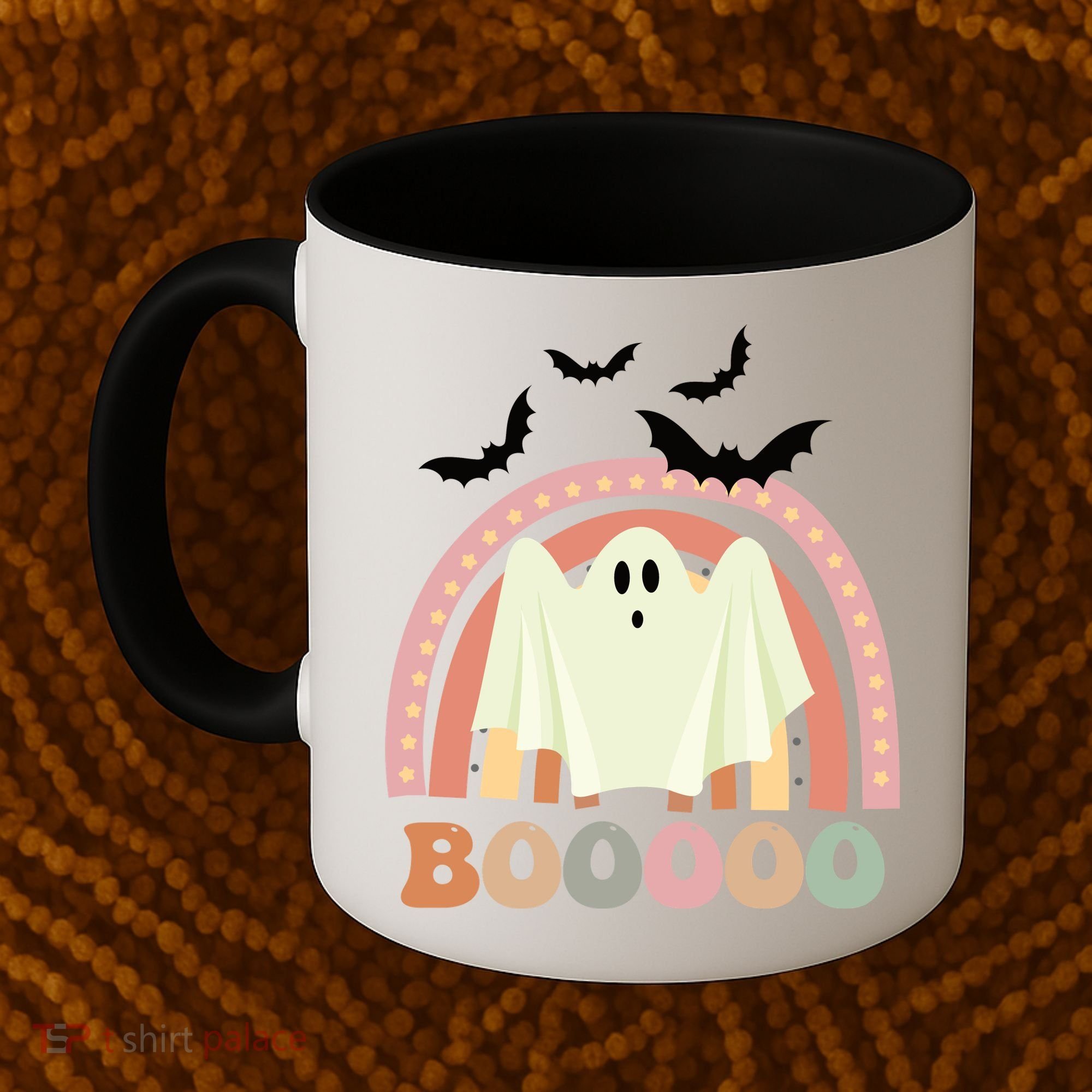 Funny Halloween Cute Ghost Retro Rainbow Spooky Coffee Mug