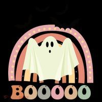 Funny Halloween Cute Ghost Retro Rainbow Spooky Coffee Mug thumb 5