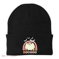 Funny Halloween Cute Ghost Retro Rainbow Spooky Beanie thumb 0