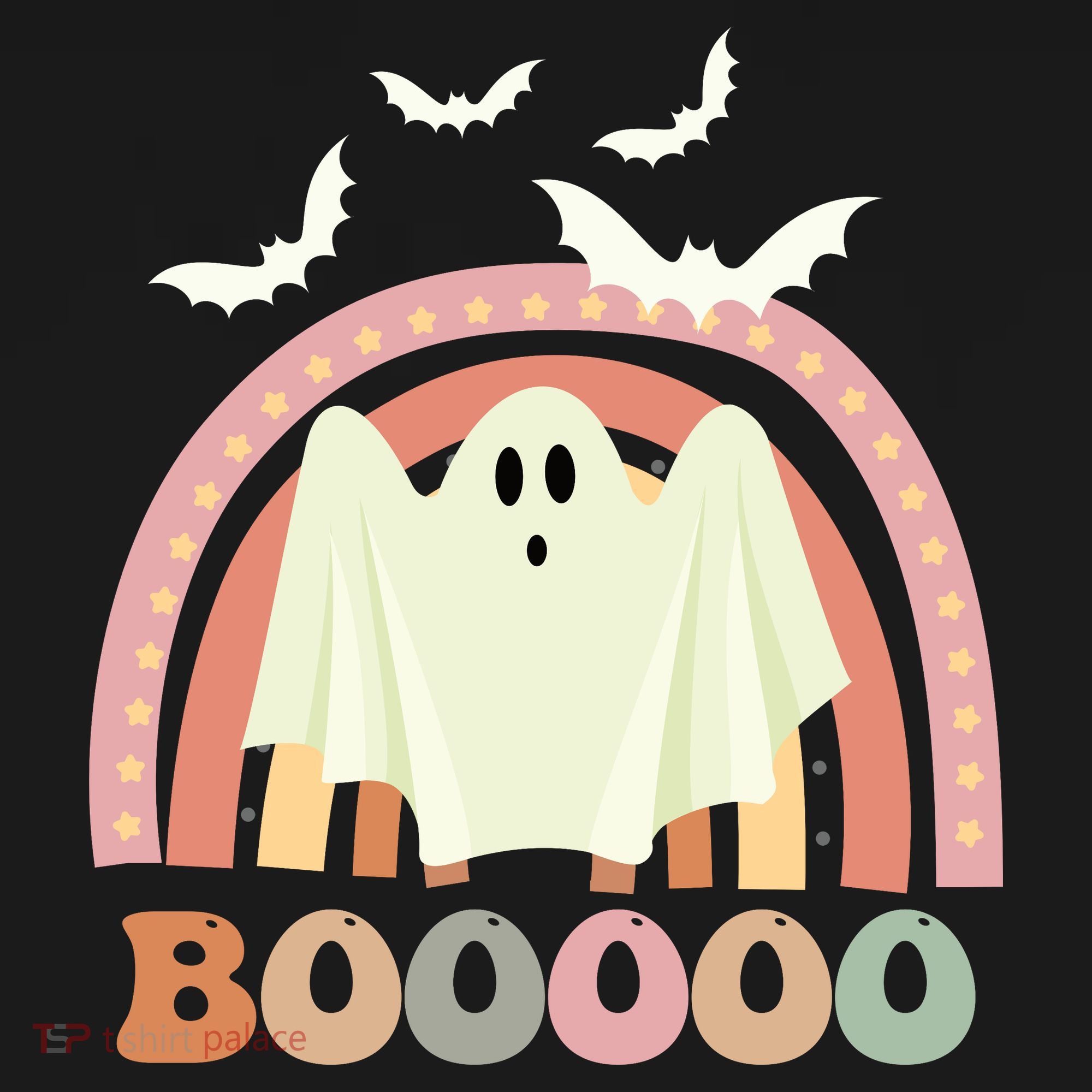 Funny Halloween Cute Ghost Retro Rainbow Spooky Pajama Set