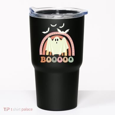 Funny Halloween Cute Ghost Retro Rainbow Spooky Tumbler