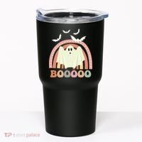 Funny Halloween Cute Ghost Retro Rainbow Spooky Tumbler thumb 0