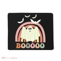Funny Halloween Cute Ghost Retro Rainbow Spooky Mousepad thumb 0