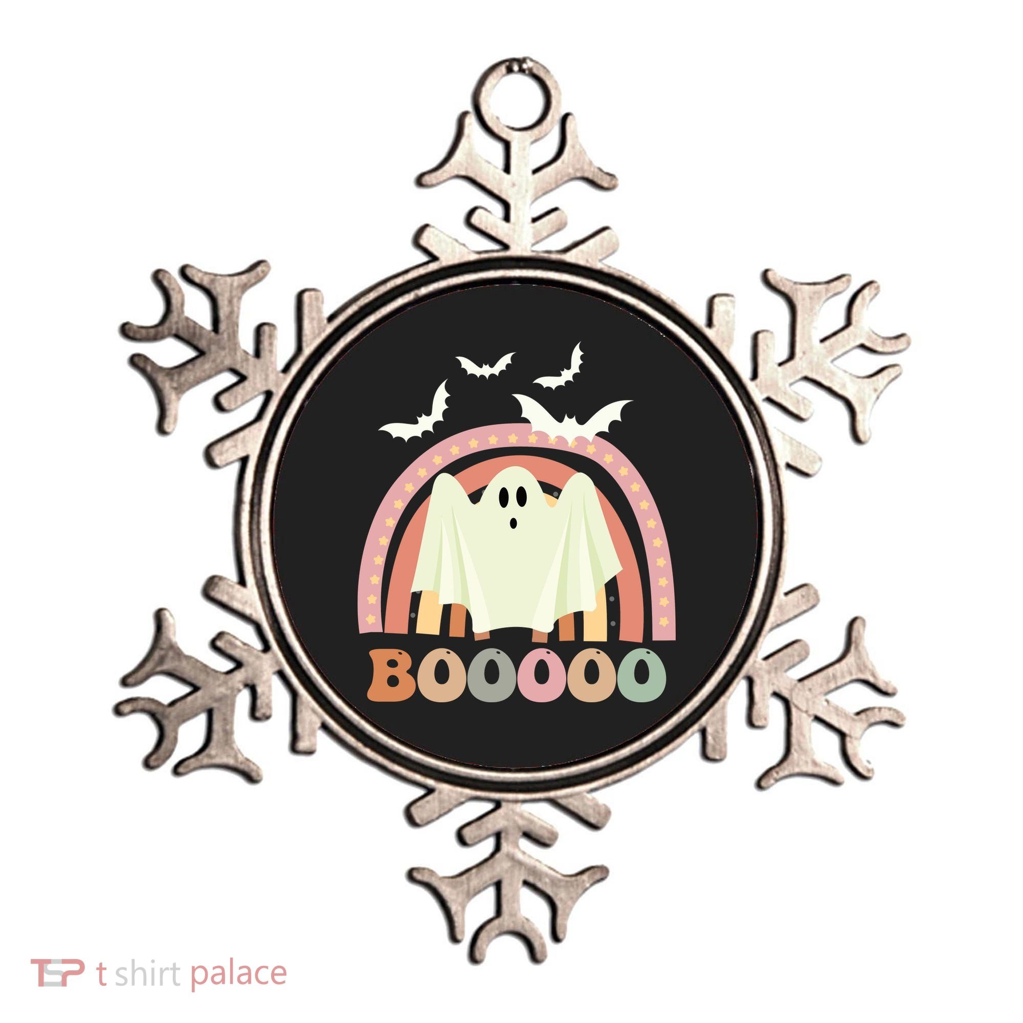 Funny Halloween Cute Ghost Retro Rainbow Spooky Ornament