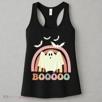 Funny Halloween Cute Ghost Retro Rainbow Spooky Women's Tank Top thumb 3