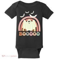 Funny Halloween Cute Ghost Retro Rainbow Spooky Baby Bodysuit thumb 0