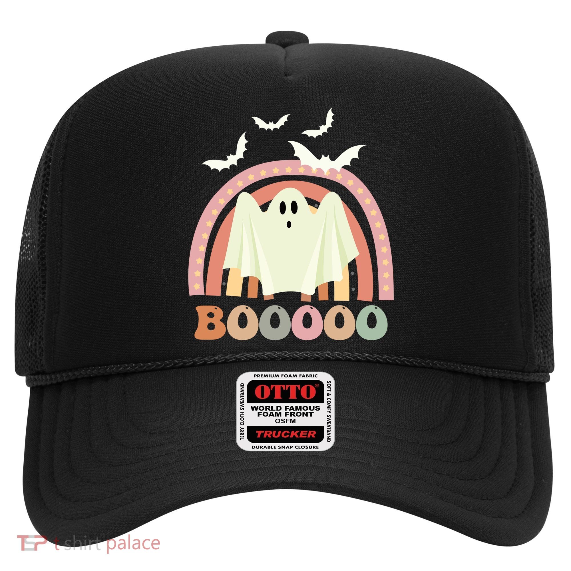 Funny Halloween Cute Ghost Retro Rainbow Spooky Hat