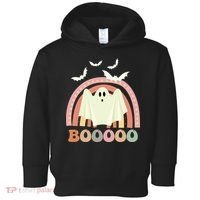 Funny Halloween Cute Ghost Retro Rainbow Spooky Toddler Hoodie thumb 0