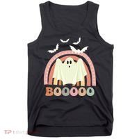 Funny Halloween Cute Ghost Retro Rainbow Spooky Tank Top thumb 0