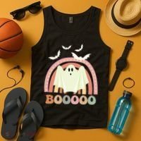 Funny Halloween Cute Ghost Retro Rainbow Spooky Tank Top thumb 4