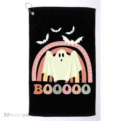 Funny Halloween Cute Ghost Retro Rainbow Spooky Golf Towel