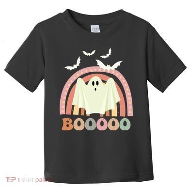Funny Halloween Cute Ghost Retro Rainbow Spooky Toddler T-Shirt
