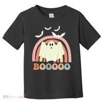 Funny Halloween Cute Ghost Retro Rainbow Spooky Toddler T-Shirt thumb 0