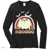 Funny Halloween Cute Ghost Retro Rainbow Spooky Women's Long Sleeve Shirt thumb 0