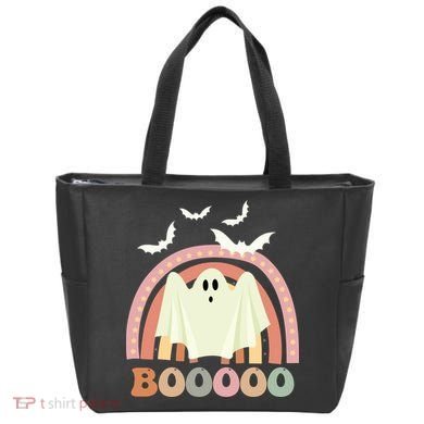 Funny Halloween Cute Ghost Retro Rainbow Spooky Tote Bag