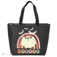 Funny Halloween Cute Ghost Retro Rainbow Spooky Tote Bag thumb 0