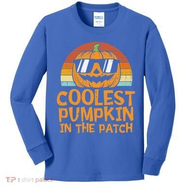 Funny Halloween Coolest Pumpkin In The Patch Cute Gift Kids Long Sleeve Shirt