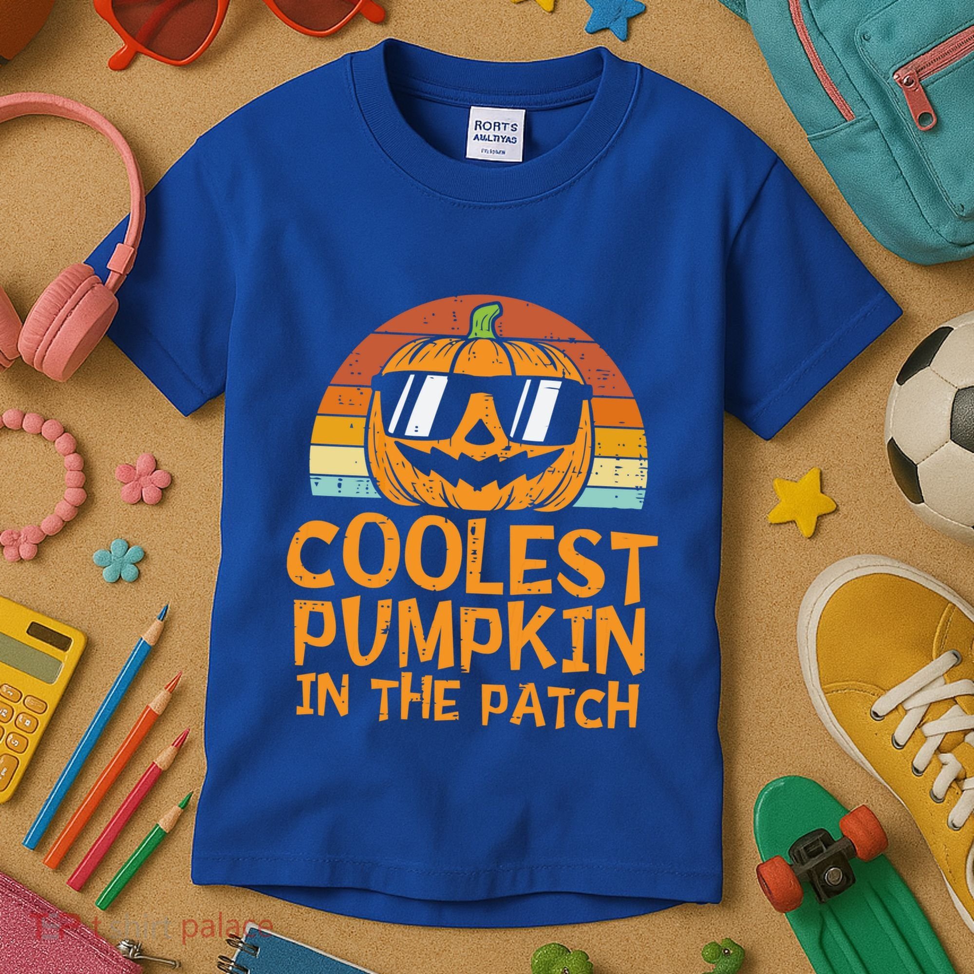 Funny Halloween Coolest Pumpkin In The Patch Cute Gift Kids T-Shirt