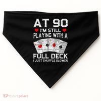 Full House Card Hand 90th Birthday 90 Year Old Cards Gift USA-Made Doggie Bandana thumb 0