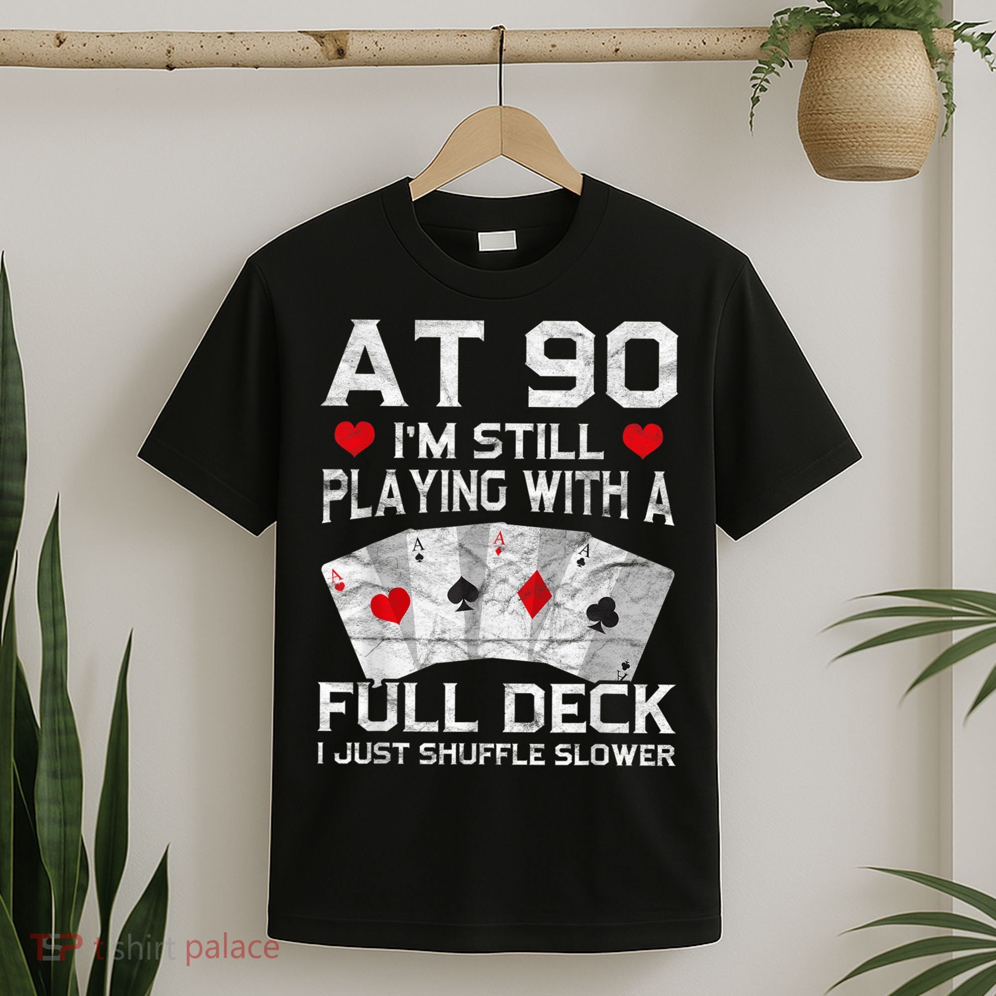 Full House Card Hand 90th Birthday 90 Year Old Cards Gift T-Shirt
