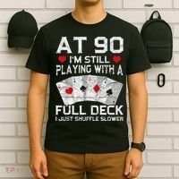 Full House Card Hand 90th Birthday 90 Year Old Cards Gift T-Shirt thumb 6