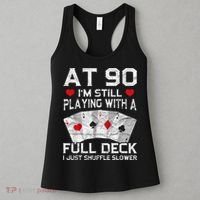 Full House Card Hand 90th Birthday 90 Year Old Cards Gift Women's Tank Top thumb 3