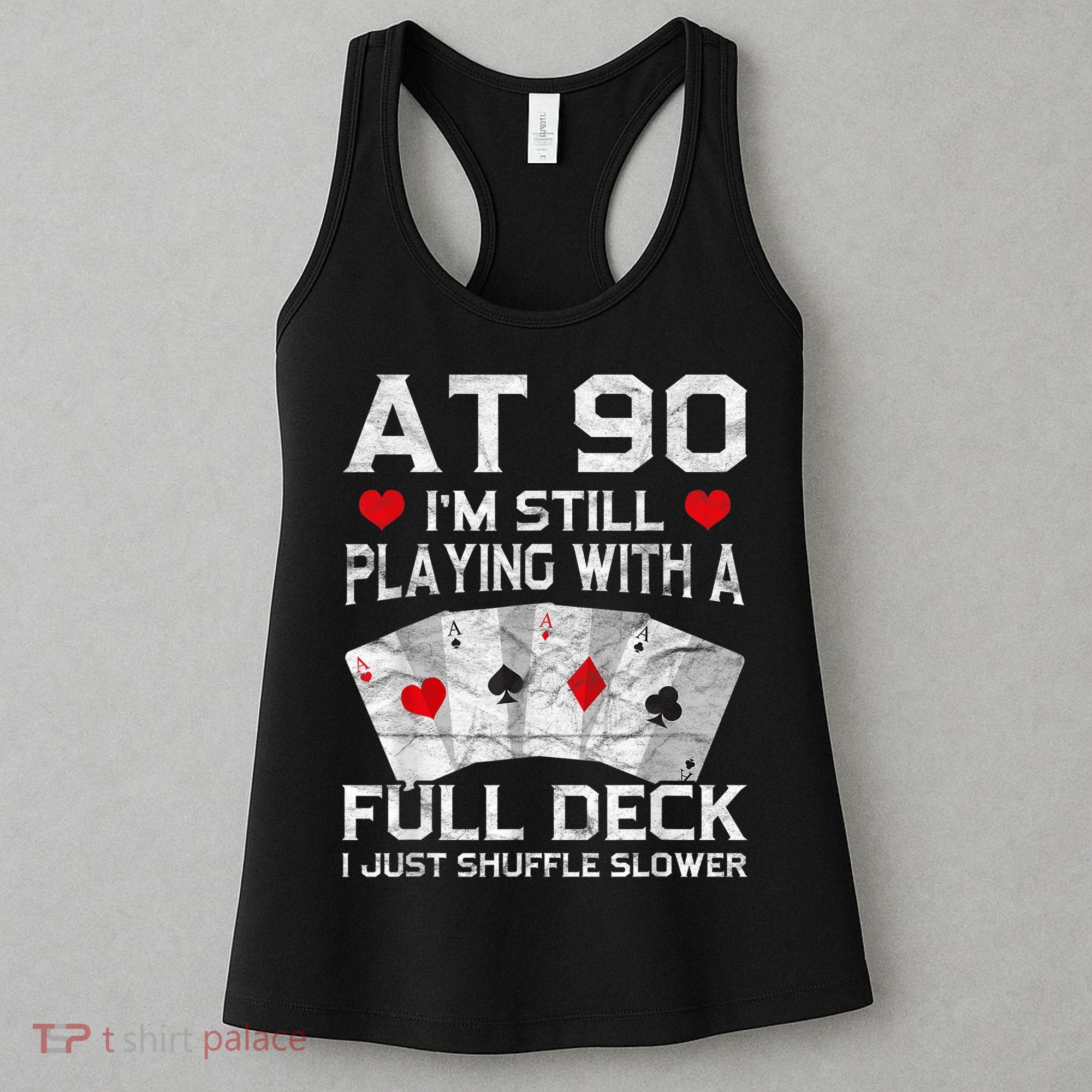 Full House Card Hand 90th Birthday 90 Year Old Cards Gift Women's Tank Top