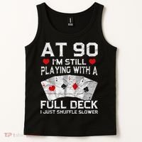 Full House Card Hand 90th Birthday 90 Year Old Cards Gift Tank Top thumb 2