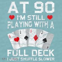 Full House Card Hand 90th Birthday 90 Year Old Cards Gift Sueded Cloud Jersey T-Shirt thumb 2