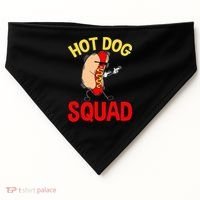 Funny Hot Dog Squad Hot Dog USA-Made Doggie Bandana thumb 0