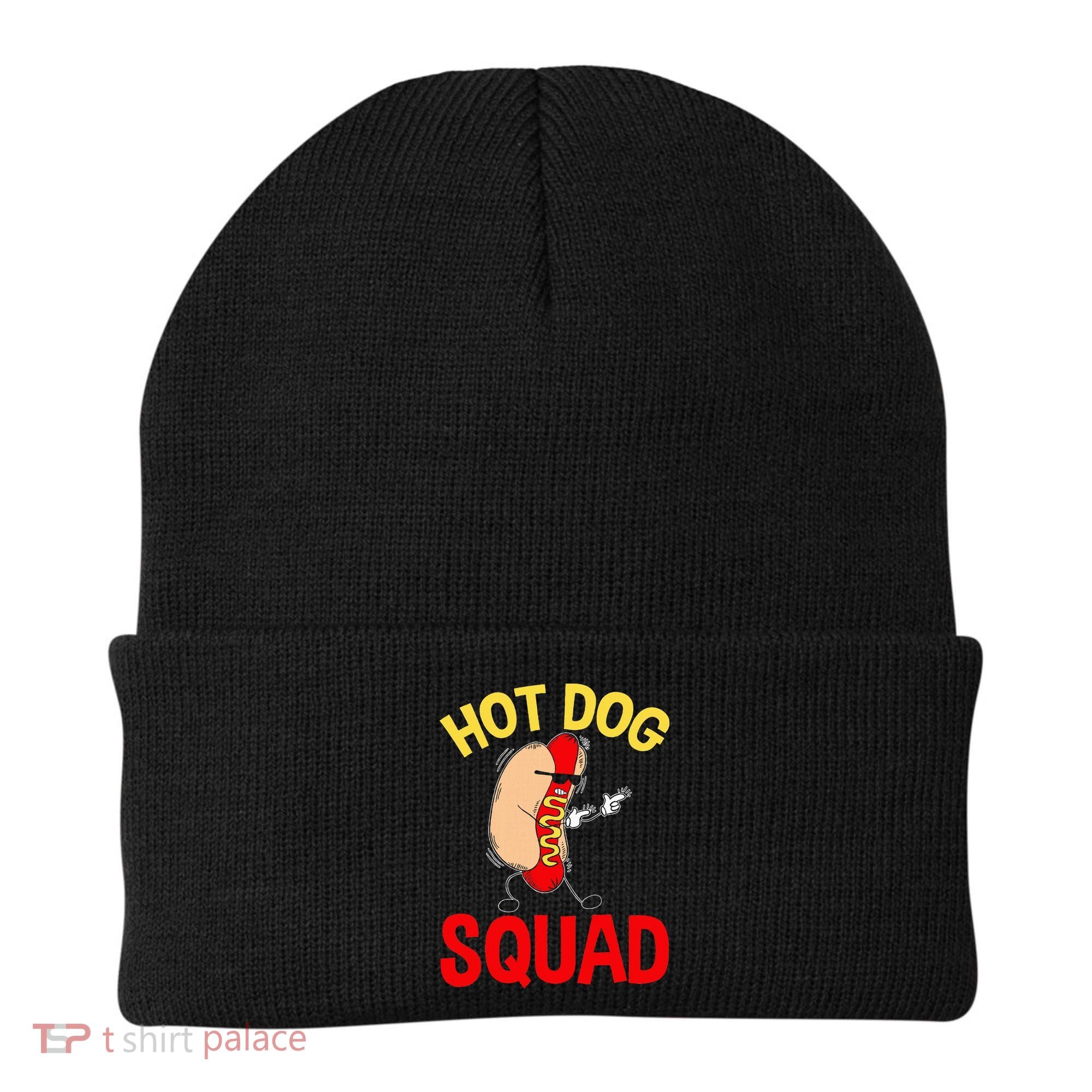 Funny Hot Dog Squad Hot Dog Beanie