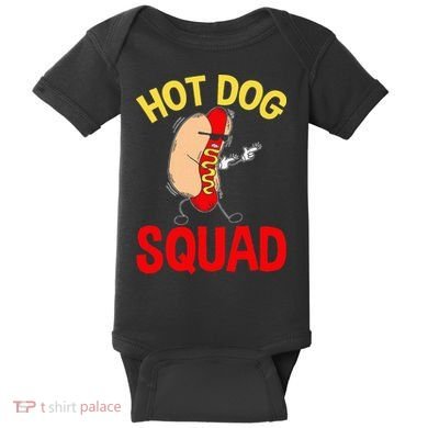 Funny Hot Dog Squad Hot Dog Baby Bodysuit