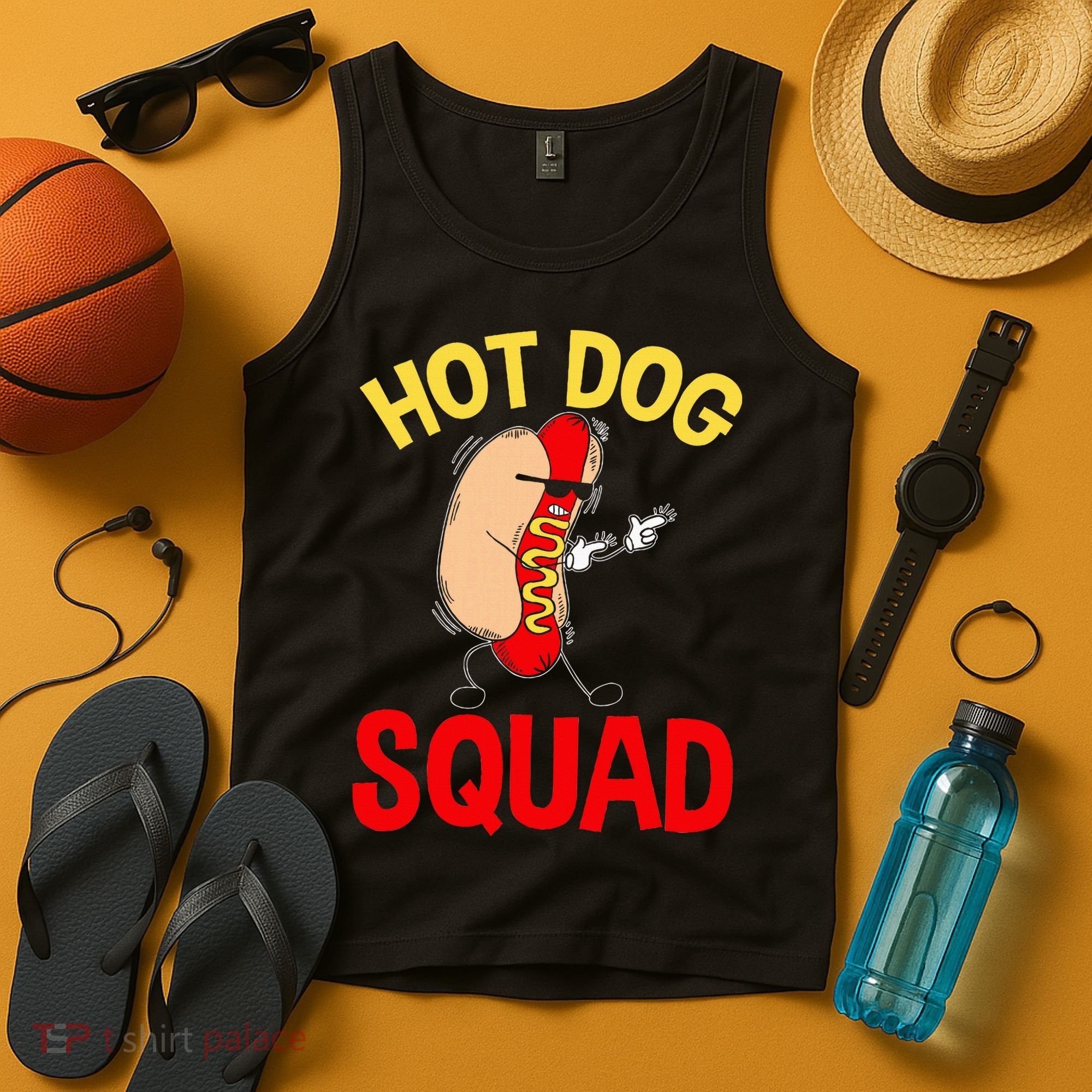 Funny Hot Dog Squad Hot Dog Tank Top