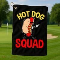 Funny Hot Dog Squad Hot Dog Golf Towel thumb 1