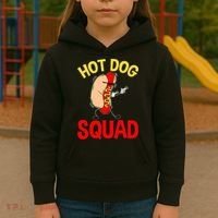 Funny Hot Dog Squad Hot Dog Kids Hoodie thumb 3