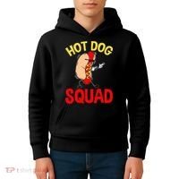 Funny Hot Dog Squad Hot Dog Kids Hoodie thumb 4