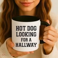 Funny Hot Dog Looking For A Hallway Sarcasm Coffee Mug thumb 3